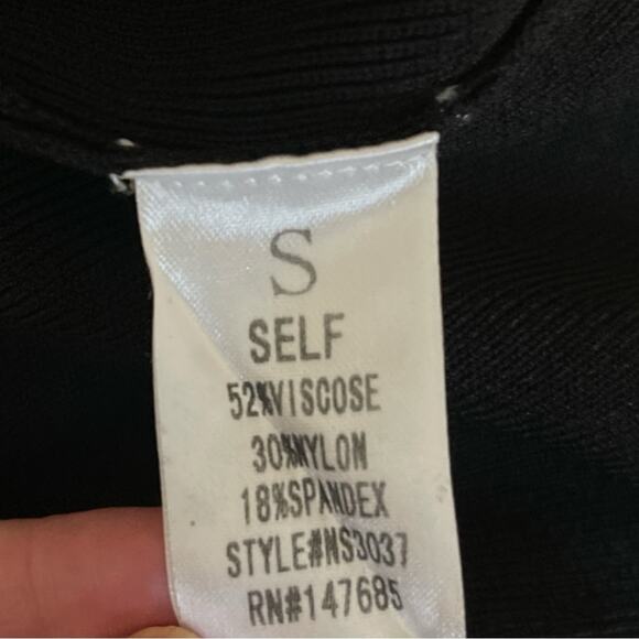 Nude Knit Black Zippered Women's Pencil Skirt Size Small Office Siren - Picture 6 of 6